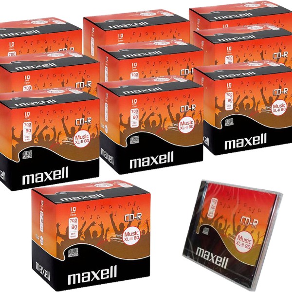 Maxell CD-R Music 1 Pack 10mm Transparent Jewel Case (100pcs box)